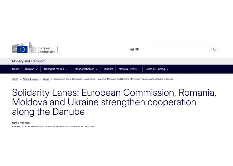 ROMÂNIA, MOLDOVA ȘI UCRAINA ÎȘI CONSOLĂ COOPERAREA PRIVIND CORIDOARELE DE TRANSPORT DUNĂRENE