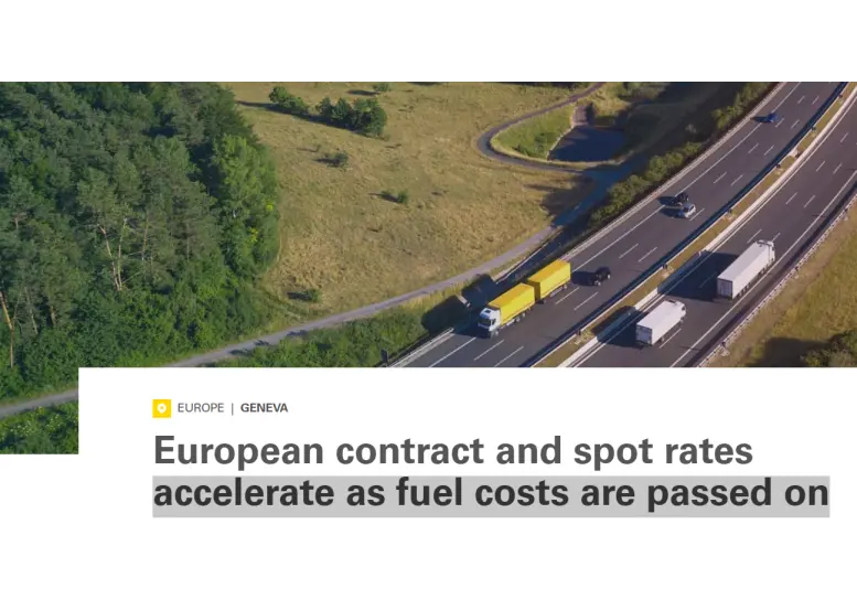 TARIFELE DE TRANSPORT RUTIER DE MARFĂ ÎN EUROPA SE ACCELEREAZĂ PE MĂSURĂ CE COSTURILE COMBUSTIBILULUI CREȘTE
